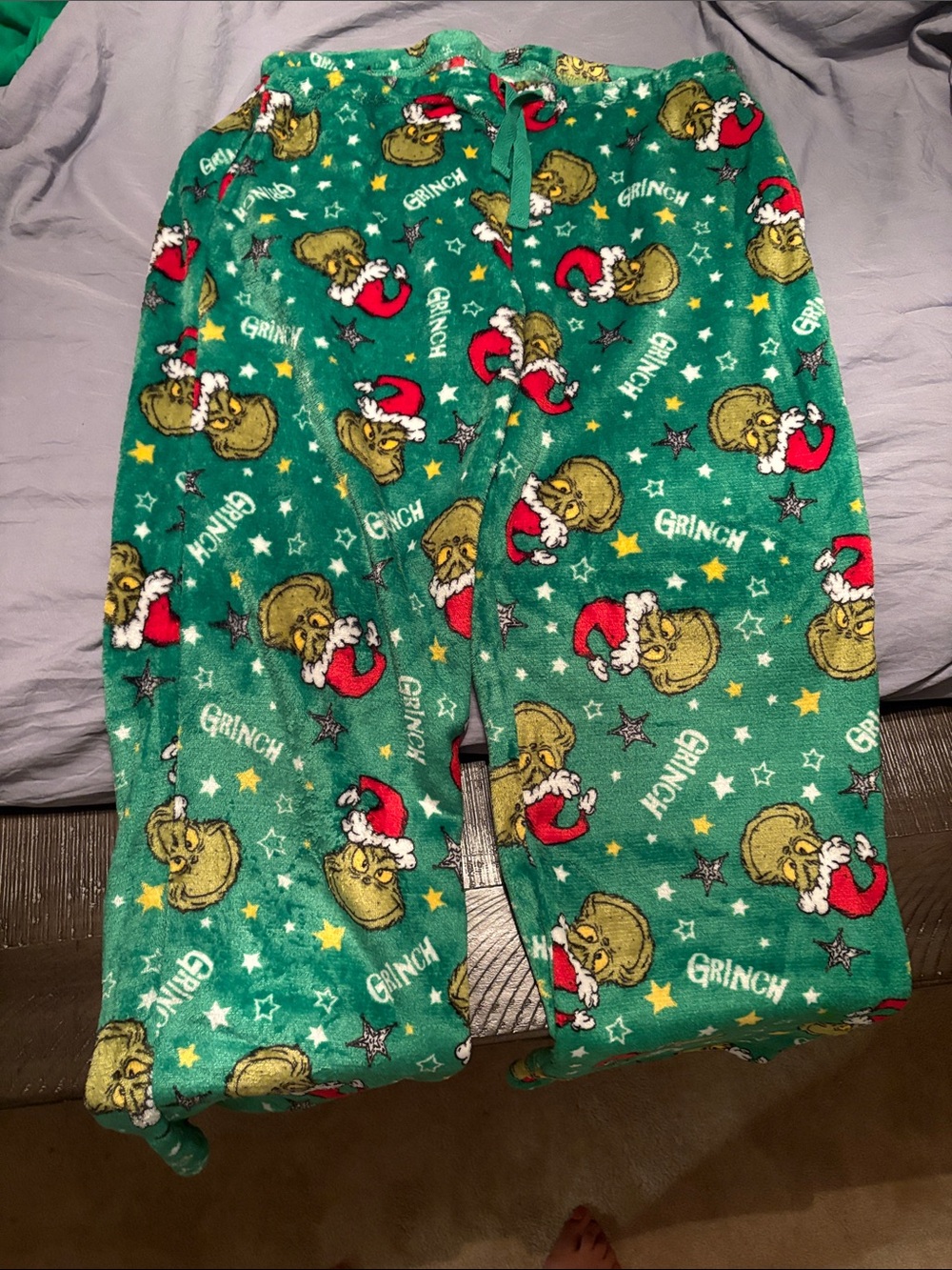 Adult Green Plush Pajama Pants